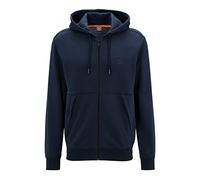 BOSS Herren Zetalky Kapuzenjacke aus Baumwoll-Terry mit Logo-Aufnäher Dunkelblau S