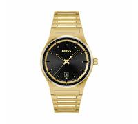 BOSS Uhr mit schwarzem Zifferblatt und goldfarbenem Gliederarmband - Style CANDOR, 58129472 Gold ONESI