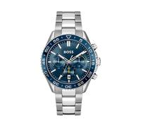 BOSS Chronograph mit Gliederarmband und blauem Zifferblatt - Style RUNNER, 58137098 Silber ONESI