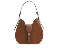 BOSS Hobo Bag aus Veloursleder mit Double-B-Monogramm - Style BOSS BEYOND Hobo S, 50557954 Braun ONESI
