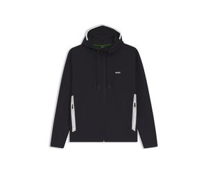 BOSS Hoodie aus Baumwoll-Mix mit Reißverschluss und Kontrast-Details - Style Saggy 1_IN, 50569049 Dunkelblau XL