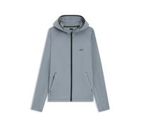BOSS Hoodie mit Reißverschluss und reflektierendem Branding - Style Sicon Active, 50531224 Grau XXXL