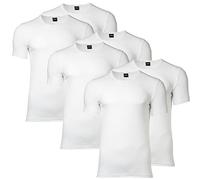 BOSS Hugo 6er Pack Herren Slim Fit T-Shirts, Rundhals, Unterhemden Halbarm, Uni (Weiß, 4 (Small))