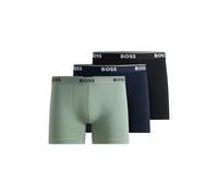 BOSS Hugo Herren 3er-Pack Power Cotton Stretch Trunks, Blauer Pfau, L