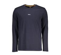 Longsleeve mit Label-Print Modell 'Chark' L men Dunkelblau