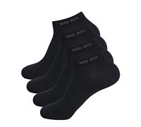 HUGO BOSS Herren Sneaker Socken Füßlinge Business Socks 50272217 4 Paar, Farbe:Schwarz, Größe:43-46, Artikel:-001 black