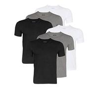 BOSS Hugo Herren T-Shirts Business Shirts Crew Neck 50325388 6er Pack, Farbe:Mehrfarbig;Größe:2XL;Artikel:-999 Black/Grey/White