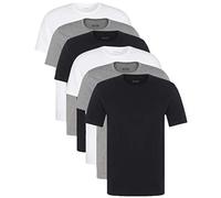 BOSS Hugo Herren T-Shirts Business Shirts Crew Neck 50325388 6er Pack, Farbe:Mehrfarbig;Größe:L;Artikel:-999 Black/Grey/White