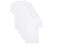 BOSS Hugo Herren T-Shirts Business Shirts Crew Neck 50325388 6er Pack, Farbe:Weiß;Größe:2XL;Artikel:-100 White