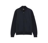 Hybridjacke BOSS "C Levaio", Herren, Gr. L, dunkelblau404, Strick, Obermaterial: 100% Baumwolle, unifarben, regular fit normal, Rundhals, Bündchen, Jacken, Rippstrickkragen, Regular Fit, 2-Wege-Zipper