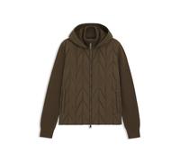 BOSS Hybrid-Jacke mit Wollärmeln und Daunenfüllung vorn - Style L-Upton, 50555211 Dunkelbraun M