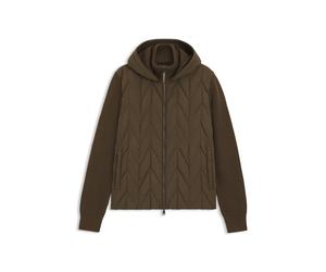 BOSS Hybrid-Jacke mit Wollärmeln und Daunenfüllung vorn - Style L-Upton, 50555211 Dunkelbraun S