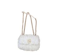 Boss Icon S Handtasche, Umhängetasche aus Teddy-Gewebe, Weiß