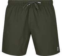 BOSS Badeshorts mit Label Stitching Modell 'ICONIC' in Khaki, Größe XL