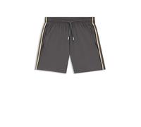 BOSS Badeshorts Iconic – Signature-Streifen und Logo – Dunkelgrau S
