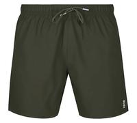 BOSS Badeshorts mit Label Stitching Modell 'ICONIC' in Khaki, Größe XL