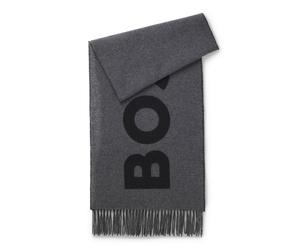 BOSS In Italien gefertigter Jacquard-Schal aus Woll-Mix - Style Rikard_35*180, 50527099 Grau ONESI