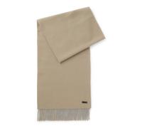 Wollschal BOSS "Naster 35*180", Herren, beige (open braun 248), Strick, Wolle, unifarben, Modetücher, mit gedrehten Fransen, aus Wolle, Lederlabel, Premium Quality (47361656-0) open braun 248
