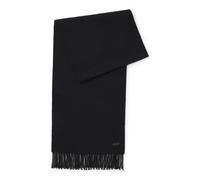 BOSS In Italien gefertigter Woll-Schal mit Logo-Aufnäher - Style Naster_35*180, 50517218 Schwarz ONESI