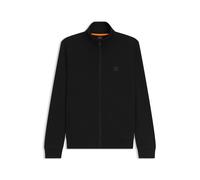 BOSS Jacke aus Baumwoll-Terry mit Reißverschluss und Logo-Aufnäher - Style Zestart, 50511709 Schwarz S