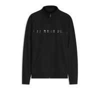 BOSS Jacke aus Baumwoll-Terry mit Streifen und Logo - Style Authentic Jacket Z, 50554779 Schwarz M