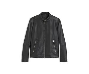 BOSS Jacke aus genarbtem Leder mit Logo-Details - Style H-Mansell5, 50564586 Schwarz 46