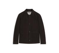 BOSS Jacke aus Wildleder mit Knopfleiste und kariertem Futter - Style C-Mandrian, 50563881 Dunkelbraun 54