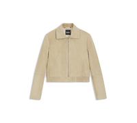 BOSS Jacke im Blouson-Stil aus Veloursleder mit Double-B-Monogramm - Style Salene, 50552203 Hellbeige 32