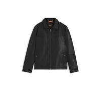 BOSS Jacke im Hemden-Stil aus Nappaleder - Style Jorest, 50547511 Schwarz 50
