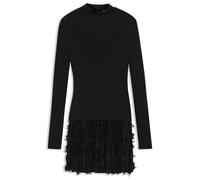 BOSS Jersey-Kleid mit Federn an den Plissee-Falten - Style Ecicla, 50548115 Schwarz S