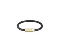 BOSS Black braided-leather cuff with magnetic logo closure - Style ARES SINGLE, HB1580624 Schwarz ONESI