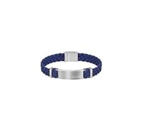 BOSS Jewelry Armband für Herren Kollektion DYLAN mit Blauem Geflochtenem Wildleder und Details aus Edelstahl - 1580609S