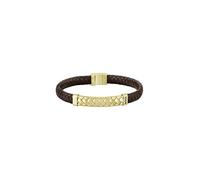 BOSS Jewelry Armband für Herren Kollektion TAILORED mit Braunem Leder und Gold-Edelstahlverschluss - 1580675M