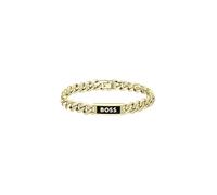 BOSS Jewelry Gliederarmband für Herren Kollektion KASSY EMBLEM aus Edelstahl mit einem Anhänger aus Schwarzem Emaille - Erhältlich in Verschiedenen Größen