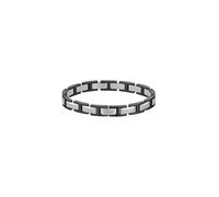 Gliederarmband BOSS "NOLAN", edelstahlfarben, schwarz, Armbänder, Herren, 19cm, Edelstahl, Gliederarmband (68937823-0) edelstahlfarben, schwarz