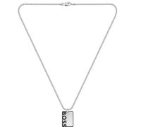 Kette mit Anhänger BOSS "Schmuck Edelstahl Halsschmuck Venezianerkette ID" Halsketten Gr. Edelstahl, Länge: 61 cm Breite: 3 mm, schwarz (edelstahlfarben, schwarz) Herren Ketten mit Anhänger zu Hoodie, Shirt, Jeans, Sneaker, Underwear, HUGO, BOSS ORANGE (71299831-0)