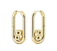 BOSS Jewelry Halskette, Gliederarmband oder Ohrhänger für Damen Kollektion DOUBLE B SWING aus Gelbgoldenes Edelstahl