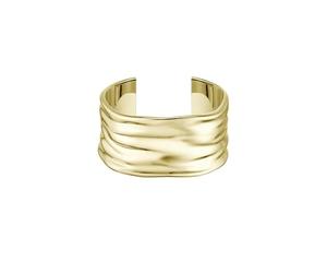 BOSS Jewelry Rigides Armband oder Creolen für Damen Kollektion RIPPLE aus Gelbgold mit Wellenlinien