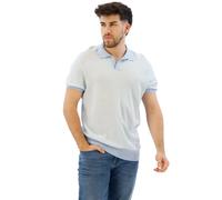 BOSS Kurzärmeliger Strick-Polo-Pullover aus Baumwoll-Mix mit Johnny-Kragen - Style H-Jianluca, 50537654 Hellblau XL