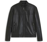BOSS Slim-Fit Lederjacke mit Biker-Details - Style Joslay1, 50566585 Schwarz 52