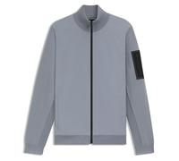 Hybridjacke BOSS GREEN "Momentum", Herren, Gr. M, grau (dunkelgrau026), Web, Obermaterial: 48% Polyester, 39% Schurwolle, 11% Polyamid, 2% Elasthan, unifarben, regular fit hüftlang, hoch geschlossener