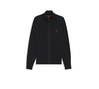 Strickjacke BOSS ORANGE "Kanozip", Herren, Gr. XL, blau (dunkelblau404), Feinstrick, Obermaterial: 95% Baumwolle, 5% Kaschmir, unifarben, casual, regular fit hüftlang, Langarm Bündchen, Strickjacken,