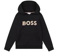 BOSS - Kapuzen-Sweatshirt mit Logo Schwarz 87% Baumwolle 12JAHRE