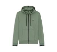 BOSS Kapuzenjacke aus Baumwoll-Mix mit Streifen-Details - Style FZ Hoodie Zone, 50542974 Grün XXXL