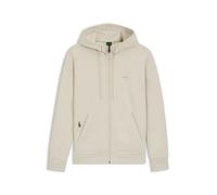 BOSS Kapuzenjacke aus Stretch-Baumwolle mit Reißverschluss und Logo-Print - Style Saggy, 50506161 Natur L