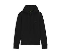 BOSS Kapuzenjacke aus Stretch-Baumwolle mit Reißverschluss und Logo-Print - Style Saggy, 50506161 Schwarz 5XL