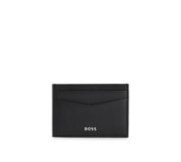 BOSS Kartenetui aus genarbtem Leder mit Geldscheinklammer und Logo - Style New Crosstown_M_Clip, 50529503 Schwarz ONESI