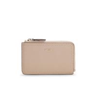 BOSS Kartenetui aus genarbtem Leder mit Logo-Schriftzug - Style Lenah Zip Cardholder, 50563424 Hellbeige ONESI