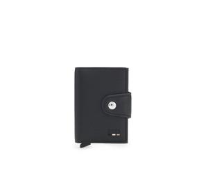 BOSS Kartenetui aus genarbtem Leder mit Logo - Style Ray_Secrid F.B., 50563677 Schwarz ONESI
