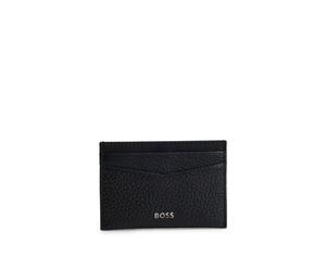 BOSS Kartenetui aus genarbtem Leder mit Metall-Logo - Style New Crosstown_Cardc., 50529515 Schwarz ONESI